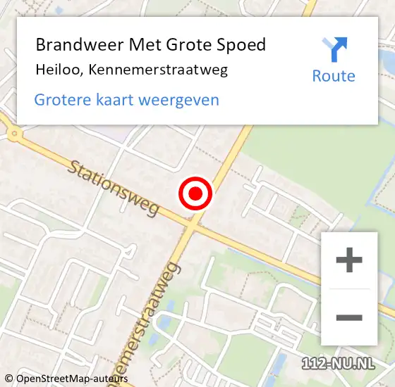 Locatie op kaart van de 112 melding: Brandweer Met Grote Spoed Naar Heiloo, Kennemerstraatweg op 8 maart 2017 09:45