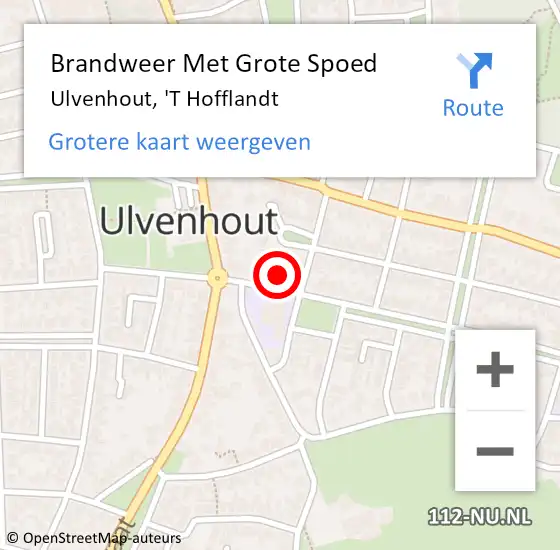 Locatie op kaart van de 112 melding: Brandweer Met Grote Spoed Naar Ulvenhout, 'T Hofflandt op 8 maart 2017 10:00