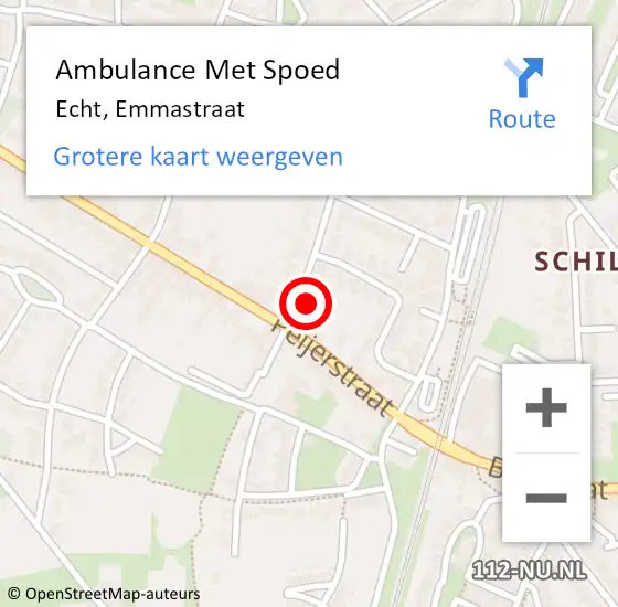 Locatie op kaart van de 112 melding: Ambulance Met Spoed Naar Echt, Emmastraat op 8 maart 2017 11:31