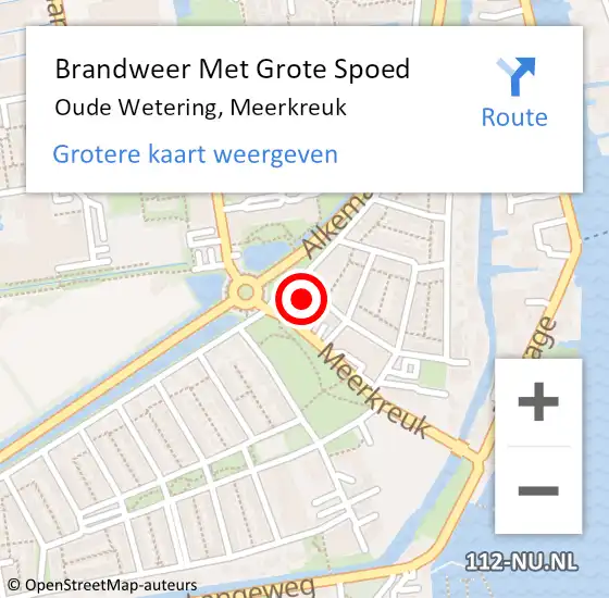 Locatie op kaart van de 112 melding: Brandweer Met Grote Spoed Naar Oude Wetering, Meerkreuk op 8 maart 2017 11:57