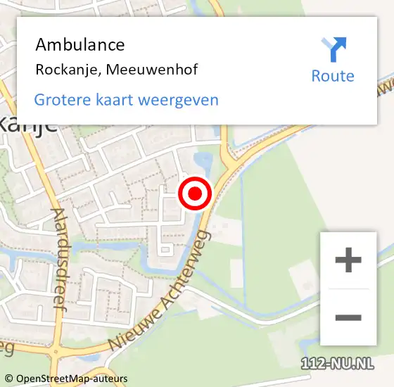 Locatie op kaart van de 112 melding: Ambulance Rockanje, Meeuwenhof op 13 januari 2014 12:37