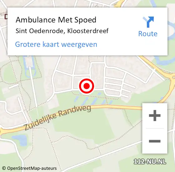 Locatie op kaart van de 112 melding: Ambulance Met Spoed Naar Sint Oedenrode, Kloosterdreef op 8 maart 2017 13:16