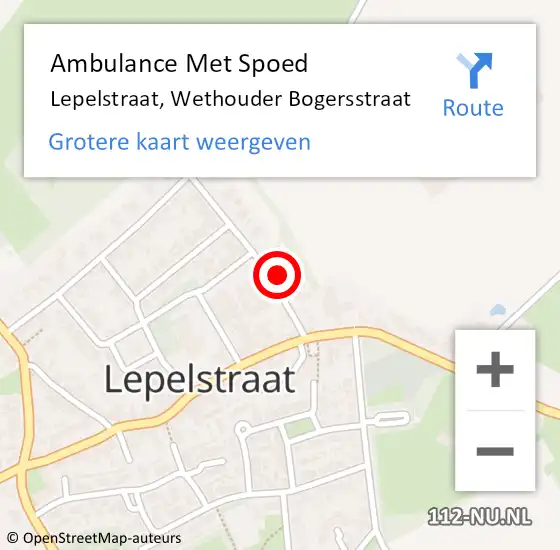 Locatie op kaart van de 112 melding: Ambulance Met Spoed Naar Lepelstraat, Wethouder Bogersstraat op 8 maart 2017 14:40