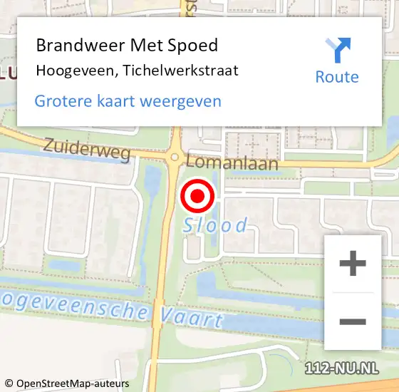 Locatie op kaart van de 112 melding: Brandweer Met Spoed Naar Hoogeveen, Tichelwerkstraat op 8 maart 2017 15:22