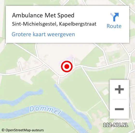 Locatie op kaart van de 112 melding: Ambulance Met Spoed Naar Sint-Michielsgestel, Kapelbergstraat op 8 maart 2017 15:38