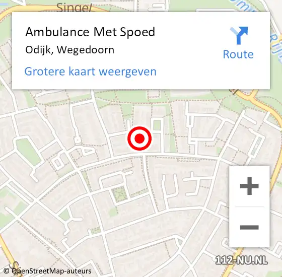 Locatie op kaart van de 112 melding: Ambulance Met Spoed Naar Odijk, Wegedoorn op 8 maart 2017 15:48