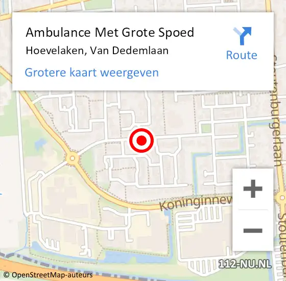 Locatie op kaart van de 112 melding: Ambulance Met Grote Spoed Naar Hoevelaken, Van Dedemlaan op 8 maart 2017 16:15