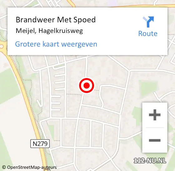 Locatie op kaart van de 112 melding: Brandweer Met Spoed Naar Meijel, Hagelkruisweg op 8 maart 2017 16:23