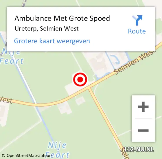 Locatie op kaart van de 112 melding: Ambulance Met Grote Spoed Naar Ureterp, Selmien West op 13 januari 2014 12:55