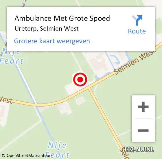 Locatie op kaart van de 112 melding: Ambulance Met Grote Spoed Naar Ureterp, Selmien West op 13 januari 2014 12:56