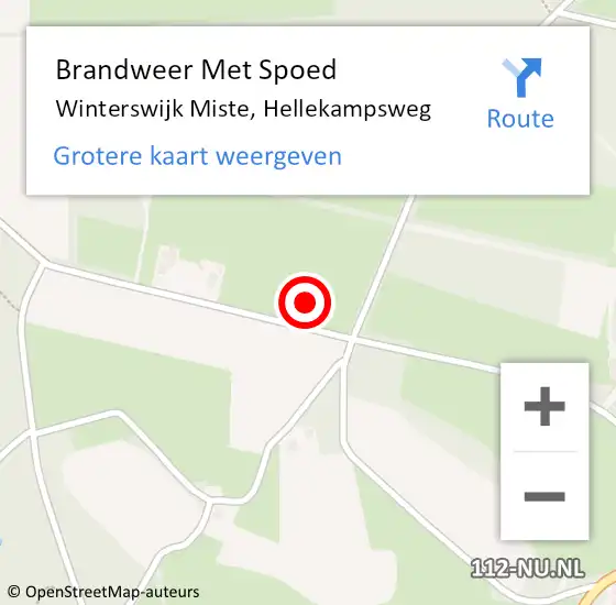 Locatie op kaart van de 112 melding: Brandweer Met Spoed Naar Winterswijk Miste, Hellekampsweg op 8 maart 2017 17:06