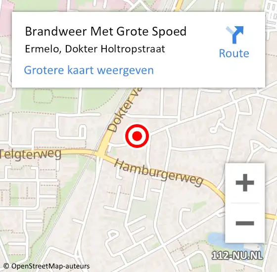 Locatie op kaart van de 112 melding: Brandweer Met Grote Spoed Naar Ermelo, Dokter Holtropstraat op 8 maart 2017 17:14