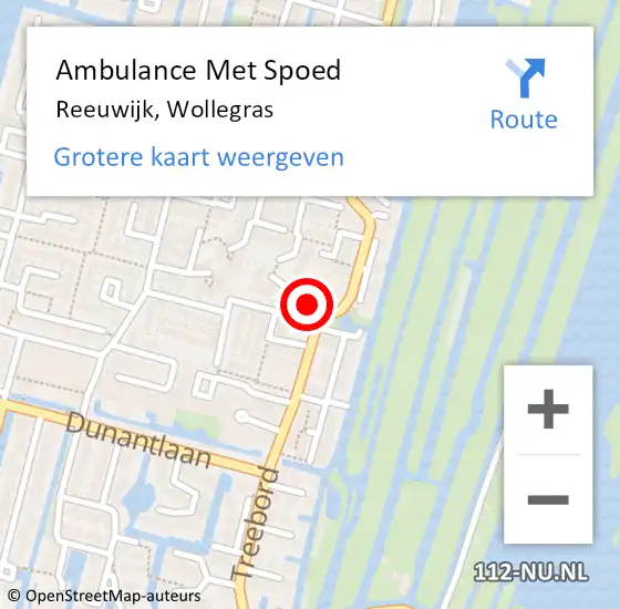 Locatie op kaart van de 112 melding: Ambulance Met Spoed Naar Reeuwijk, Wollegras op 8 maart 2017 17:16