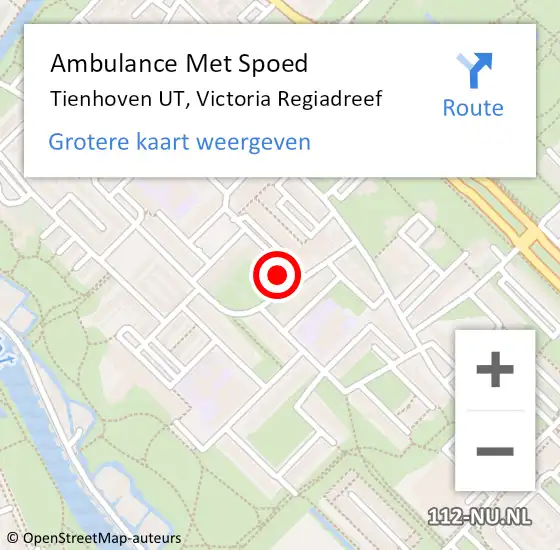 Locatie op kaart van de 112 melding: Ambulance Met Spoed Naar Tienhoven UT, Victoria Regiadreef op 8 maart 2017 17:48