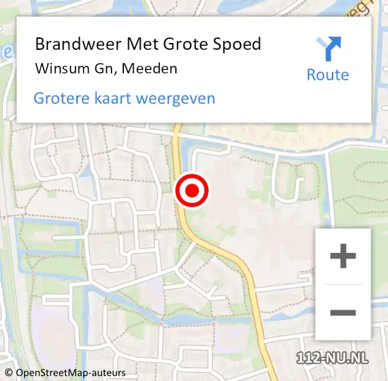 Locatie op kaart van de 112 melding: Brandweer Met Grote Spoed Naar Winsum Gn, Meeden op 13 januari 2014 13:03