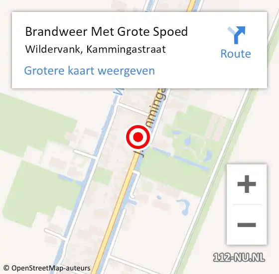 Locatie op kaart van de 112 melding: Brandweer Met Grote Spoed Naar Wildervank, Kammingastraat op 8 maart 2017 19:56