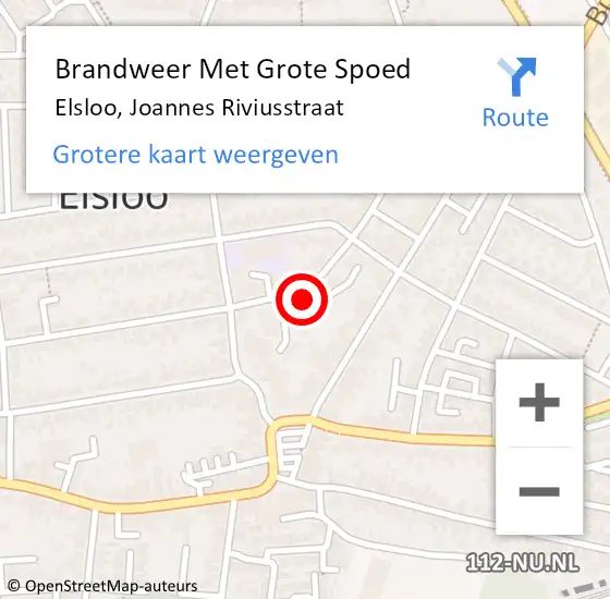 Locatie op kaart van de 112 melding: Brandweer Met Grote Spoed Naar Elsloo, Joannes Riviusstraat op 8 maart 2017 20:05