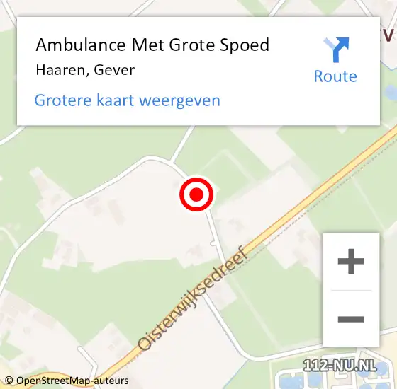 Locatie op kaart van de 112 melding: Ambulance Met Grote Spoed Naar Haaren, Gever op 9 maart 2017 00:10