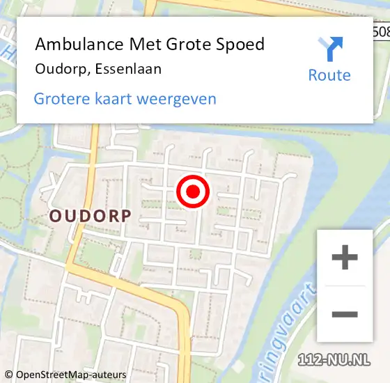 Locatie op kaart van de 112 melding: Ambulance Met Grote Spoed Naar Oudorp, Essenlaan op 9 maart 2017 00:33