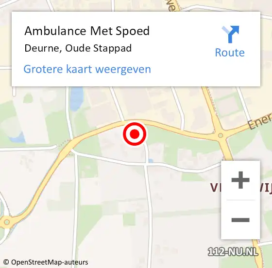 Locatie op kaart van de 112 melding: Ambulance Met Spoed Naar Deurne, Oude Stappad op 9 maart 2017 05:06