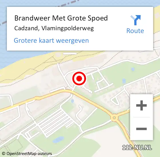 Locatie op kaart van de 112 melding: Brandweer Met Grote Spoed Naar Cadzand, Vlamingpolderweg op 9 maart 2017 06:26