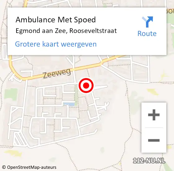 Locatie op kaart van de 112 melding: Ambulance Met Spoed Naar Egmond aan Zee, Rooseveltstraat op 9 maart 2017 07:09