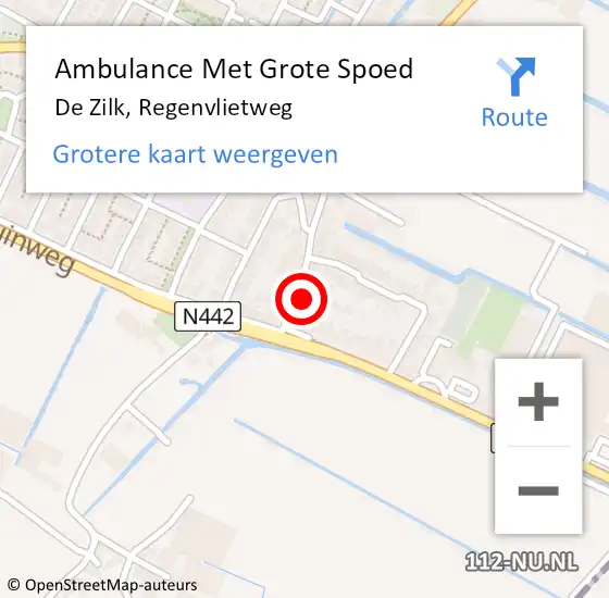 Locatie op kaart van de 112 melding: Ambulance Met Grote Spoed Naar De Zilk, Regenvlietweg op 9 maart 2017 07:36