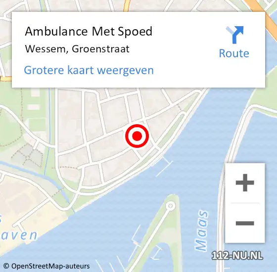 Locatie op kaart van de 112 melding: Ambulance Met Spoed Naar Wessem, Groenstraat op 13 januari 2014 13:35