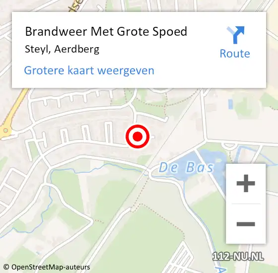 Locatie op kaart van de 112 melding: Brandweer Met Grote Spoed Naar Steyl, Aerdberg op 9 maart 2017 09:51