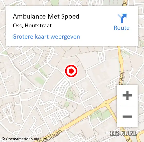 Locatie op kaart van de 112 melding: Ambulance Met Spoed Naar Oss, Houtstraat op 9 maart 2017 11:51