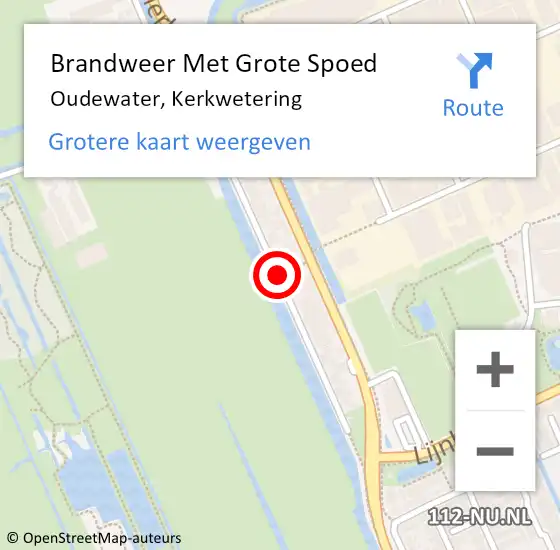 Locatie op kaart van de 112 melding: Brandweer Met Grote Spoed Naar Oudewater, Kerkwetering op 9 maart 2017 13:56