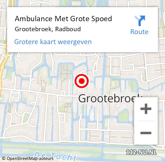 Locatie op kaart van de 112 melding: Ambulance Met Grote Spoed Naar Grootebroek, Radboud op 9 maart 2017 14:13