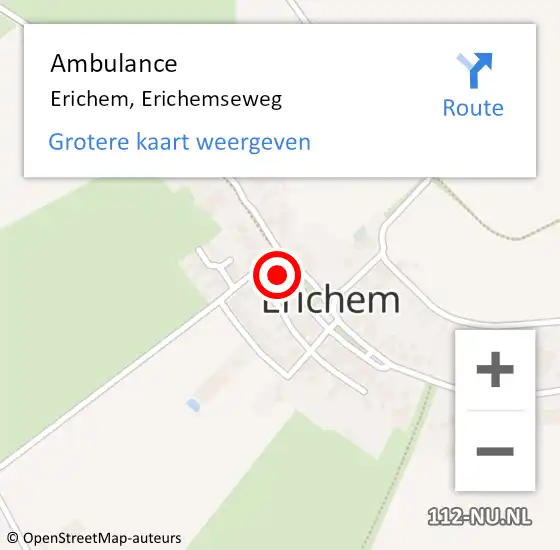 Locatie op kaart van de 112 melding: Ambulance Erichem, Erichemseweg op 9 maart 2017 15:01