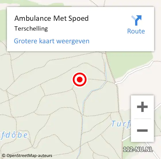 Locatie op kaart van de 112 melding: Ambulance Met Spoed Naar Terschelling op 9 maart 2017 16:35