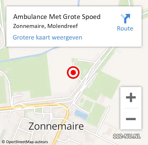 Locatie op kaart van de 112 melding: Ambulance Met Grote Spoed Naar Zonnemaire, Molendreef op 9 maart 2017 16:42