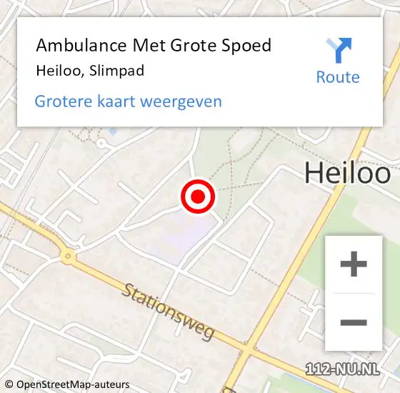 Locatie op kaart van de 112 melding: Ambulance Met Grote Spoed Naar Heiloo, Slimpad op 9 maart 2017 16:43
