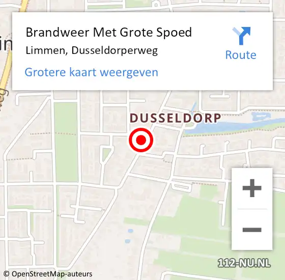 Locatie op kaart van de 112 melding: Brandweer Met Grote Spoed Naar Limmen, Dusseldorperweg op 9 maart 2017 16:47