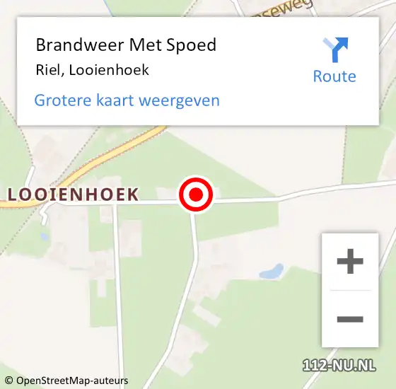 Locatie op kaart van de 112 melding: Brandweer Met Spoed Naar Riel, Looienhoek op 9 maart 2017 17:31