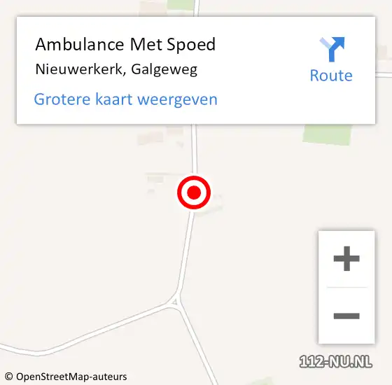 Locatie op kaart van de 112 melding: Ambulance Met Spoed Naar Nieuwerkerk, Galgeweg op 9 maart 2017 17:50