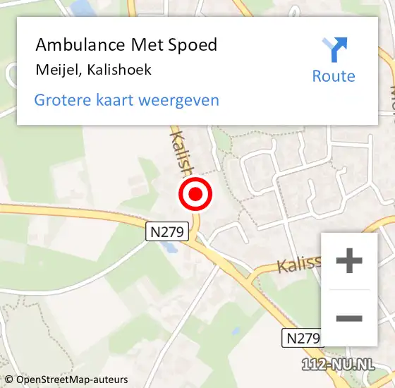 Locatie op kaart van de 112 melding: Ambulance Met Spoed Naar Meijel, Kalishoek op 13 januari 2014 14:27