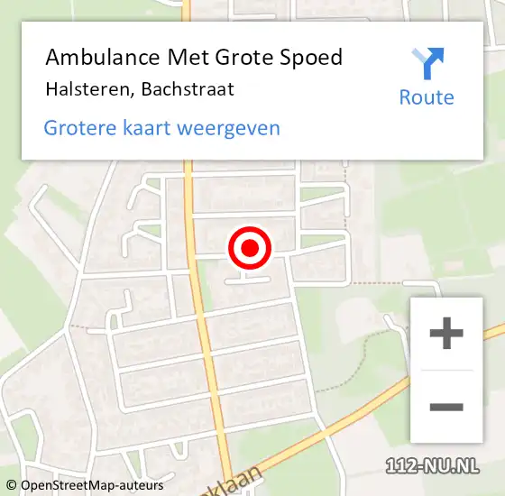 Locatie op kaart van de 112 melding: Ambulance Met Grote Spoed Naar Halsteren, Bachstraat op 9 maart 2017 18:32