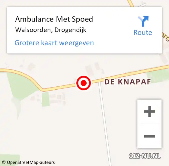 Locatie op kaart van de 112 melding: Ambulance Met Spoed Naar Walsoorden, Drogendijk op 9 maart 2017 18:57