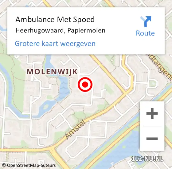 Locatie op kaart van de 112 melding: Ambulance Met Spoed Naar Heerhugowaard, Papiermolen op 9 maart 2017 21:17
