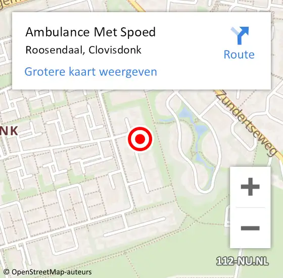 Locatie op kaart van de 112 melding: Ambulance Met Spoed Naar Roosendaal, Clovisdonk op 10 maart 2017 01:00