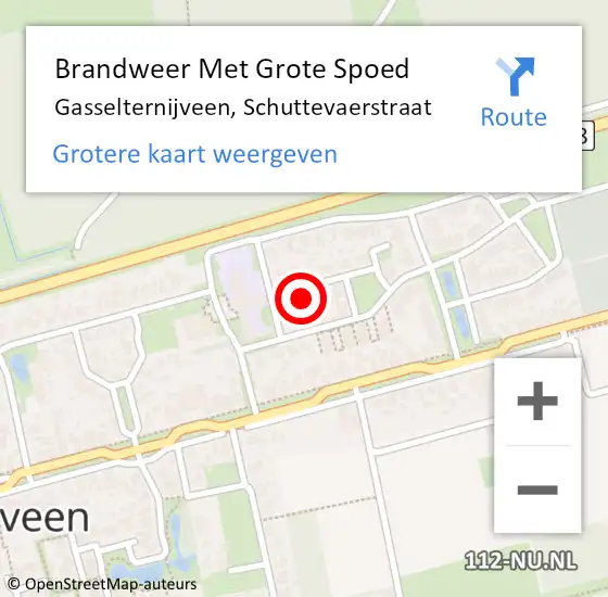 Locatie op kaart van de 112 melding: Brandweer Met Grote Spoed Naar Gasselternijveen, Schuttevaerstraat op 10 maart 2017 01:50