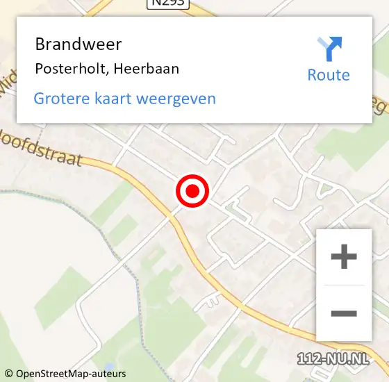 Locatie op kaart van de 112 melding: Brandweer Posterholt, Heerbaan op 10 maart 2017 02:26