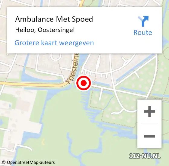 Locatie op kaart van de 112 melding: Ambulance Met Spoed Naar Heiloo, Oostersingel op 10 maart 2017 05:27