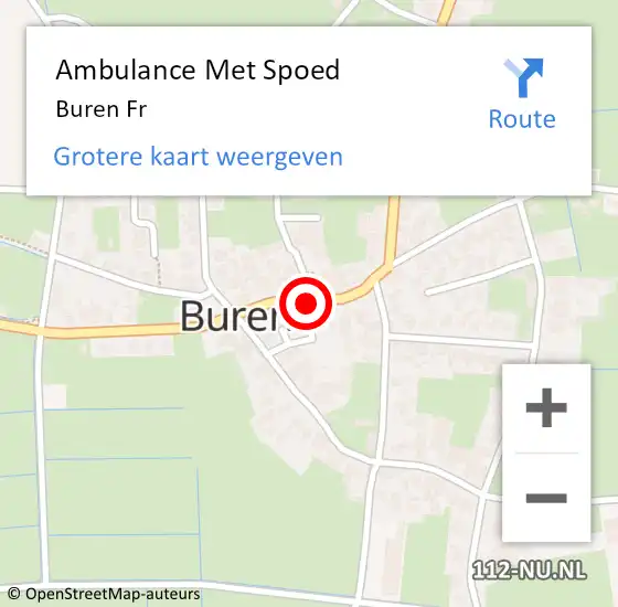 Locatie op kaart van de 112 melding: Ambulance Met Spoed Naar Buren Fr op 13 januari 2014 15:07
