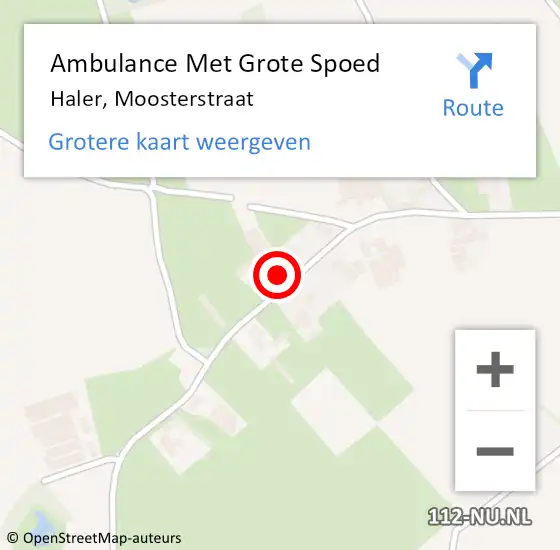 Locatie op kaart van de 112 melding: Ambulance Met Grote Spoed Naar Haler, Moosterstraat op 10 maart 2017 09:54