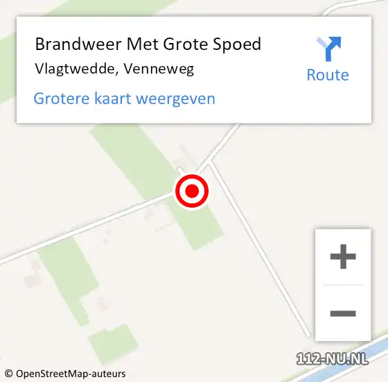 Locatie op kaart van de 112 melding: Brandweer Met Grote Spoed Naar Vlagtwedde, Venneweg op 10 maart 2017 11:19